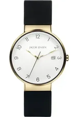 Jacob Jensen Titanuhr Herren Armbanduhr TIMELESS NORDIC 186 goldfarbend D. 37mm goldfarben