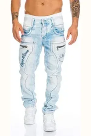Cipo & Baxx Regular-fit-Jeans Herren Jeans BJ272 Hose mit stylischem Nahtdesign blau 30