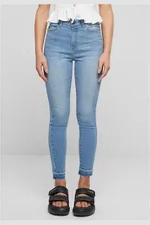 Urban classics Funktionshose Ladies Skinny High Waist Open Hem Damen Jeans 28
