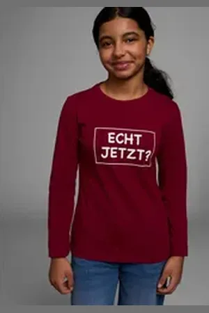 Kidsworld Langarmshirt ECHT JETZT? Langarm, Basic-Passform, mit peppigem und dynamischem Aufdruck rot 152/158