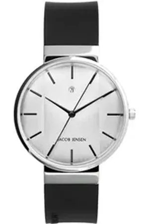 Jacob Jensen Quarzuhr Herren Armbanduhr SHINY SERIES 737 silberfarbend D. 35 mm silberfarben