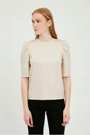 B YOUNG T-Shirt BYPUSTI TSHIRT - 20810279 T-Shirt mit Puffärmeln beige XXL