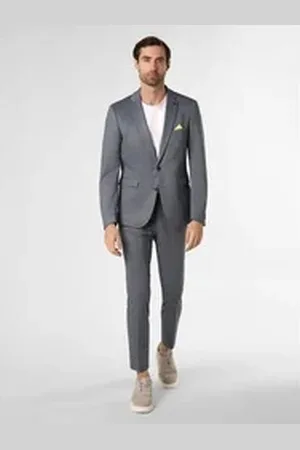 Finshley & Harding London Anzug Brixdon-Hoxdon blau|grau 44