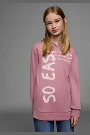Kidsworld Kapuzenshirt SO EASY - Print Langarm, Basic-Passform, mit modischen Drucken rosa 140/146