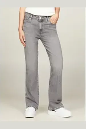 Tommy Hilfiger Bootcut-Jeans mit Bügelfalten grau 29