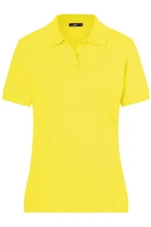 James & Nicholson Poloshirt Doppelpack Feines Damen Piqué-Poloshirt mit gestrickten Bündchen JN071 (Doppelpack, 2er-Pack) Sportlicher Schnitt mit Seitenschlitzen gelb S