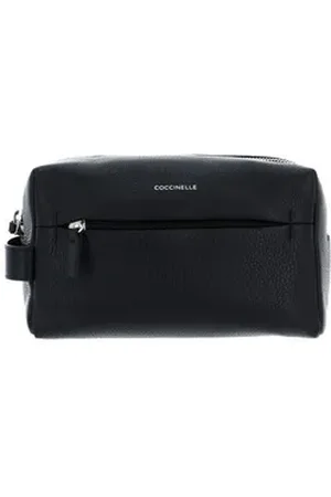 Coccinelle Kulturbeutel Travel Beauty Case, aus echtem Rindsleder schwarz