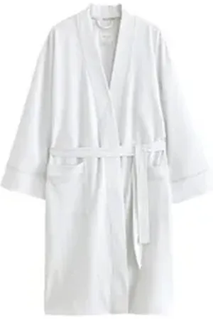 Next Damenbademantel Jersey-Morgenmantel mit Textur, Polyester (recycelt), Baumwolle, Elasthan grau XXL