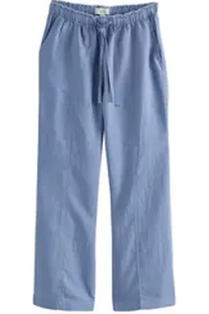 Next Palazzohose Weite Hose aus Leinengemisch mit elastischem Bund (1-tlg) blau 31
