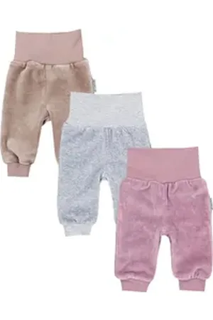 TupTam Sweathose Baby Mädchen Nicki Hose Jogginghose 3er Pack beige|bunt|grau|rosa 86
