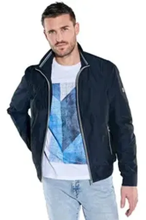 EMILIO ADANI Kurzjacke Funktionsjacke mit wasserabweisender Oberfläche blau 56; XXL