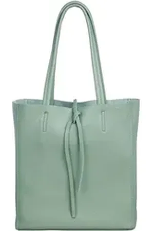 CASPAR Schultertasche Mittelgroße Leder Shopper Damen Tasche - CLASSIC LINE - Modell No.814, casual, leicht & unempfindlich - 100% Echtleder - Handmade in Italy