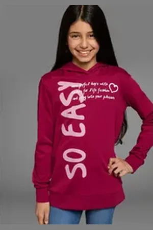 Kidsworld Kapuzenshirt SO EASY - Print Langarm, Basic-Passform, mit modischen Drucken rot 152/158