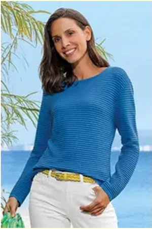 Serafini Rundhalspullover blau 42