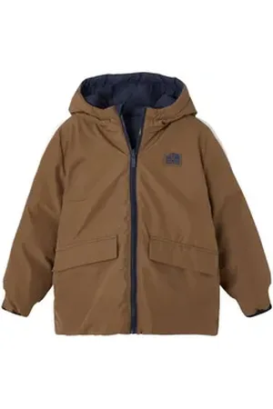 Vertbaudet Parka Wendbare Jungen Jacke mit Kapuze braun 158/164