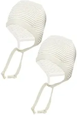 TupTam Erstlingsmütze Unisex Baby Erstlingsmütze zum Binden 2er Pack beige|braun 50-56