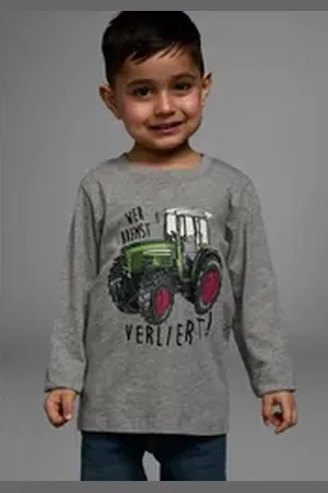 Kidsworld Langarmshirt WER BREMST, VERLIERT! Langarm, dehnbares Material, aus Baumwolle und Viskose grau 140/146