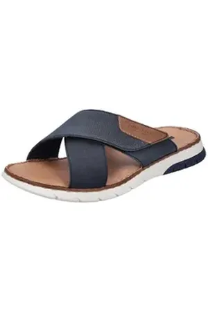 Rieker Pantolette, Sommerschuh, Schlappen, Klettschuh, mit Klettriemchen blau 43 EU