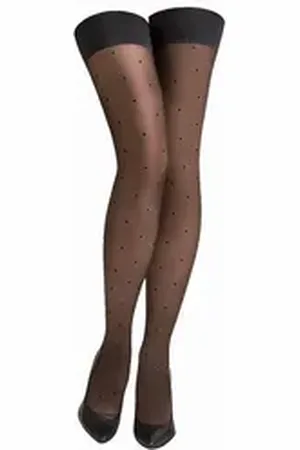 Gabriella Halterlose Feinstrümpfe PUNTINA (1-Paar, 1 Paar) elegant schwarz 3/4 (M/L)