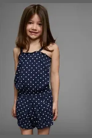Kidsworld Kurzoverall für kleine Mädchen niedlich gepunktet blau 110