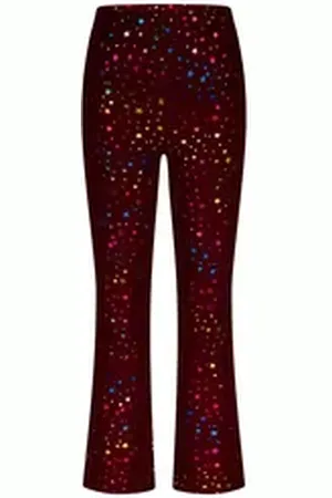 Salt & Pepper Leggings Foilprint Stars mit schimmerndem Sternchen-Druck rot 98