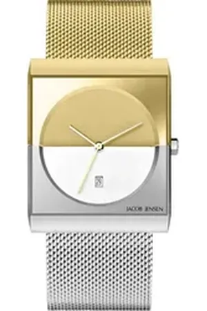 Jacob Jensen Quarzuhr Herren Armbanduhr CLASSIC 516 gold / silber B. 32 mm silberfarben