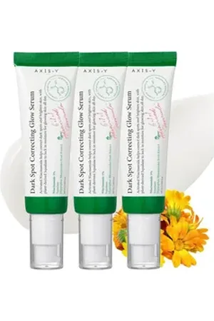AXIS-Y Anti-Falten-Serum Dark Spot Correcting Glow Serum 5 % Niacinamide Hyperpigmentierung, 3-tlg., Aufhellung, Dunkle Flecken, Falten, Flüssigkeitszufuhr