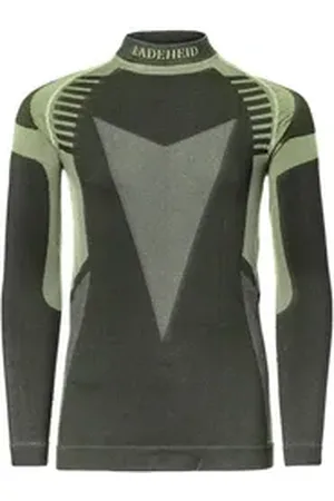 Ladeheid Funktionsunterhemd Funktionsunterwäsche langarm Shirt Thermoaktiv für Kinder, Jungen und Mädchen grün|schwarz 122-128