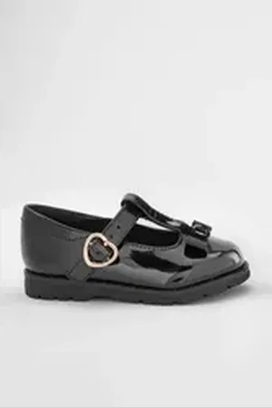 Next Mädchenschuhe mit T-Steg, weite Passform T-Strap-Sandale (1-tlg) schwarz 24 EU