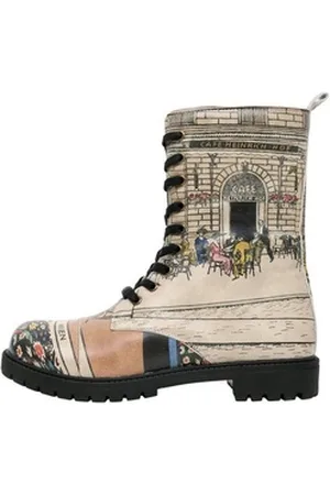 Dogo Damen Zipsy Damen Boots Vegan Damen Stiefel / Female Schnürboots Vegan beige|braun 37 EU