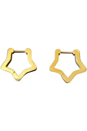 Bungsa Creolen-Set Creolen Stern goldfarben aus Edelstahl Damen (1 Paar (2 Stück), 2-tlg), Ohrschmuck Ohrringe goldfarben|silberfarben