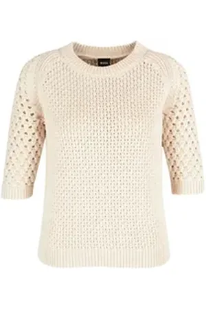HUGO BOSS Rundhalspullover beige M