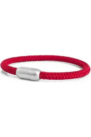 Akitsune Armband Silvus Nylonarmband - Mattsilber - Maroon 17,50cm 17,50cm