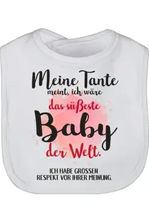 Shirtracer Lätzchen Meine Tante meint, ich wäre das süßeste Baby der Welt., Strampler Baby Mädchen & Junge weiß