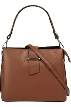 Cluty Henkeltasche, echt Leder, Made in Italy braun