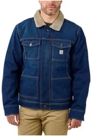 Carhartt Winterjacke Herren Winterjacke Relaxed Denim Sherpa Lined blau M
