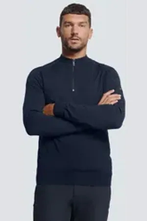 No Excess Rundhalspullover Half Zip Pullover blau M