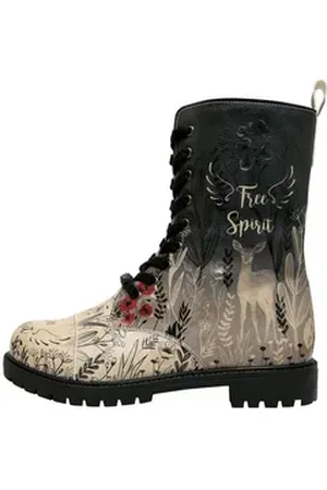 Dogo Damen Zipsy Damen Boots Vegan Damen Stiefel / Female Schnürboots Vegan blau|grau 41 EU