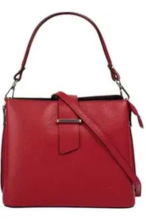 Cluty Henkeltasche, echt Leder, Made in Italy rot