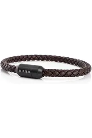 Akitsune Lederarmband Silvus Lederarmband Mattschwarz - Braun 20,50cm 20,50cm