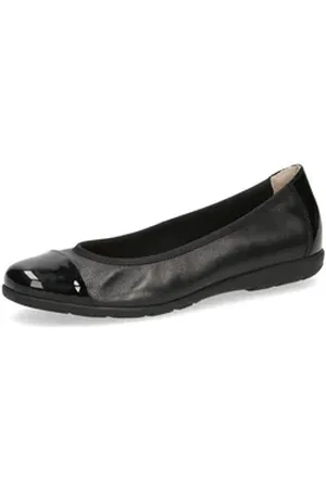 Caprice Ballerina Loafer, Slipper, Festtags Schuh mit Lack-Details schwarz 36 EU