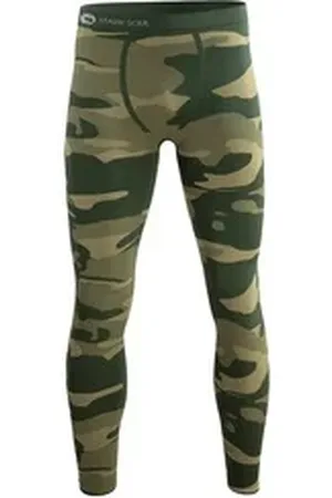 STARK SOUL Funktionshose - Camouflage, Seamless, Thermo-Funktionsunterwäsche, Herren mit elastischem Bund grün S/M
