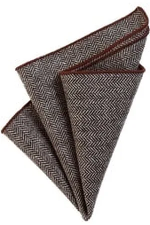 DonDon Einstecktuch Herren Einstecktuch Taschentuch 23 x 23 cm Baumwolle Tweed, (Packung, 1-St), zum Falten, kariert, Tweed-Look braun