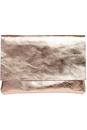 CASPAR Clutch TL770 große Damen Metallic Leder Clutch Tasche Abendtasche goldfarben
