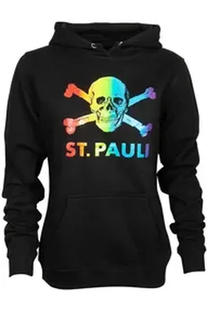 FC St. Pauli Kapuzenpullover Damen Hoodie Regenbogen Tailliert schwarz XL