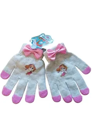 Paw Patrol Strickhandschuhe Strick-Handschuhe für Mädchen, Grau-Rosa, Für Kinder von grau