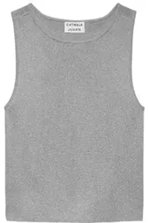 Catwalk Junkie Shirttop - Tank Top in Metallic-Optik - Stricktop - Ärmelloses Top grau 42