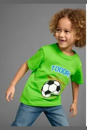 Kidsworld T-Shirt Fußball-Print: TOOOR Kurzarm, Basic-Passform, mit Statements/Sprüchen grün 104/110