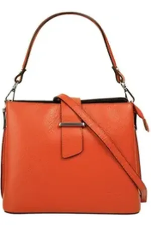 Cluty Henkeltasche, echt Leder, Made in Italy orange