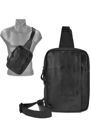 Bear Design Umhängetasche "Stefan" Crossbody Bag Leder 20x29cm Crossover, sportlich, knautschig weiches Leder, 2 Fächer schwarz